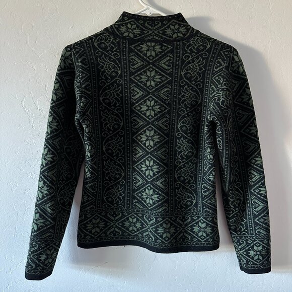 Neve /100% Merino Wool Ski Sweater/ Olive Green and Black/ XS - Picture 5 of 7